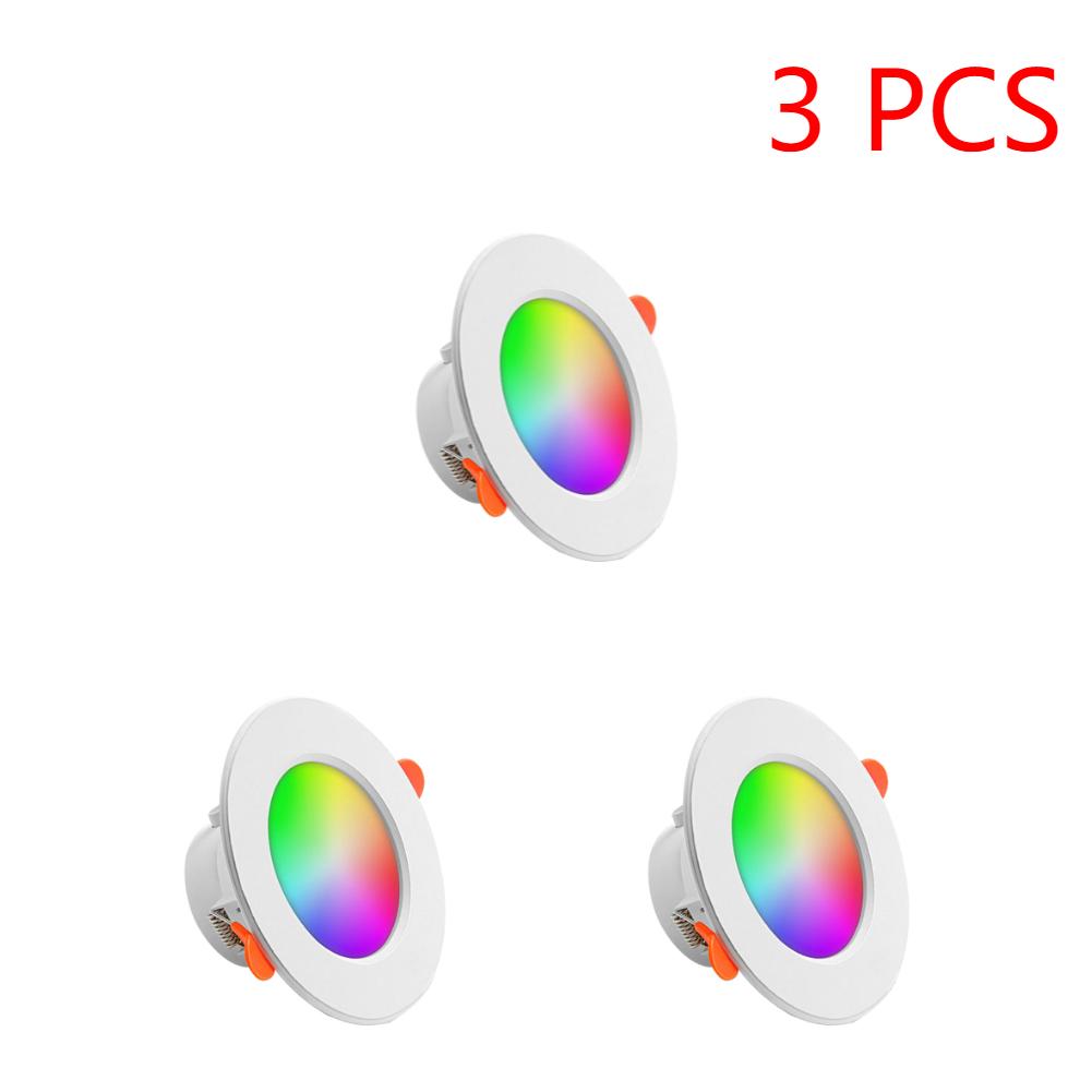 1-14PCS 10W Smart LED Downlight Bluetooth-Compatible Recessed Ceiling Lamp Dimmable Round Panel Light for Home Living Room Decor