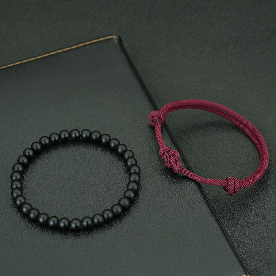 New Lucky 2Pcs Bracelet Set For Men Selected Grade A 3mm Milan String Charm Braslet Handmade Braided Friendship Braclet Homre