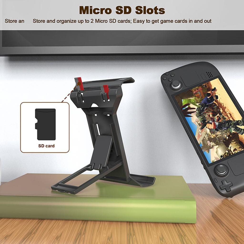 Suport pentru suport de perete pentru punte Steam, depozitare două carduri de memorie TF, accesorii portabile pentru suport pliabil