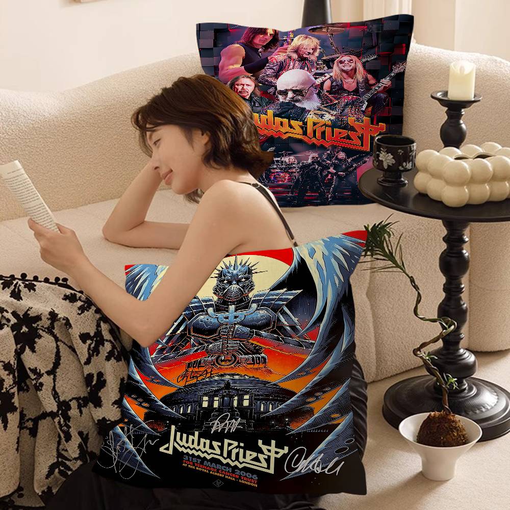 J-Judas Priest Band Pillow Gift Home Office Decoration Bedroom Sofa Car Cushion Cover Case 45X45