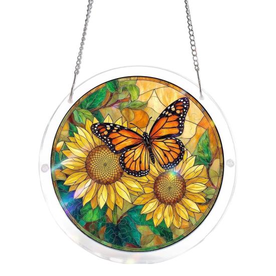 Acrylic Puzzle Suncatcher Window Hanging Ornament Stained Glass Style DIY Jigsaw Puzzle Kit for Home Garden Decor