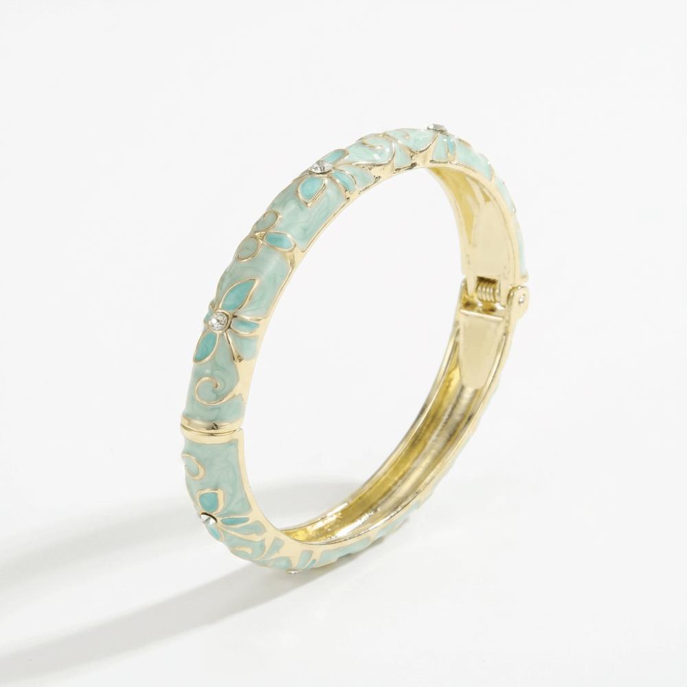 Classic Enamel Dropped Glaze Bangle Encrusted Oil Drop Bracelet Cloisonne Bracelet Women Gifts