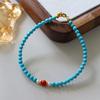 Elegant Chinese Minimalist Turquoise Beaded Bracelet for Women - High-End Retro Fashion