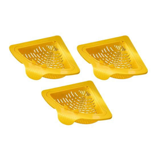 Triangular Magnetic Sink Strainer Corner Drain Basket with Twist-Open Bottom Automatic Dumping Kitchen Sink Waste Catcher for Food Scraps Debris