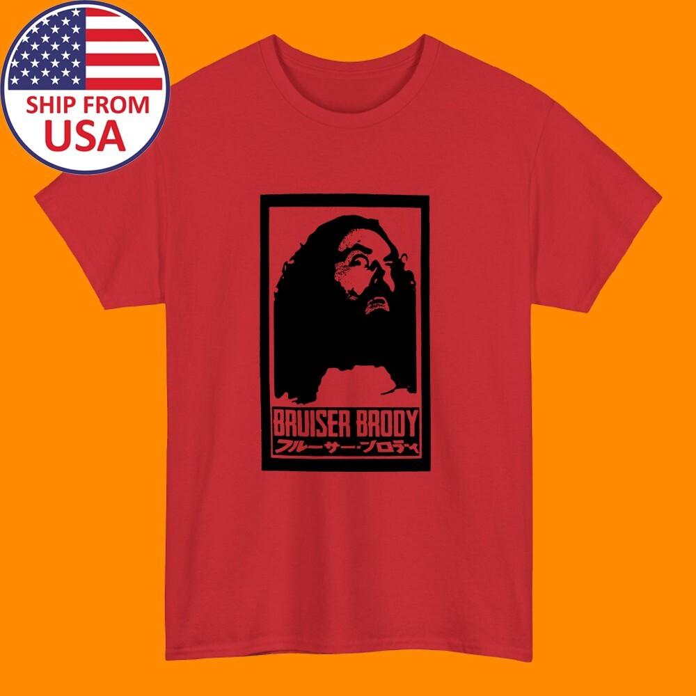 Bruiser Brody Pro Wrestling Men#039;s Red Size S to 5XL Unisex T-Shirt