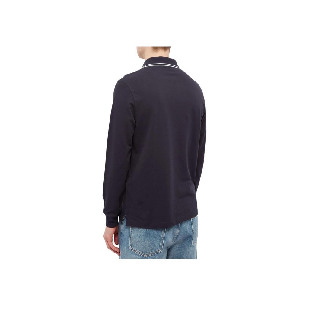 STONE ISLAND Ss23 Koszulka polo z długim rękawem i wzorem kompasu Męskie topy Granatowy 10152SL18-A0020