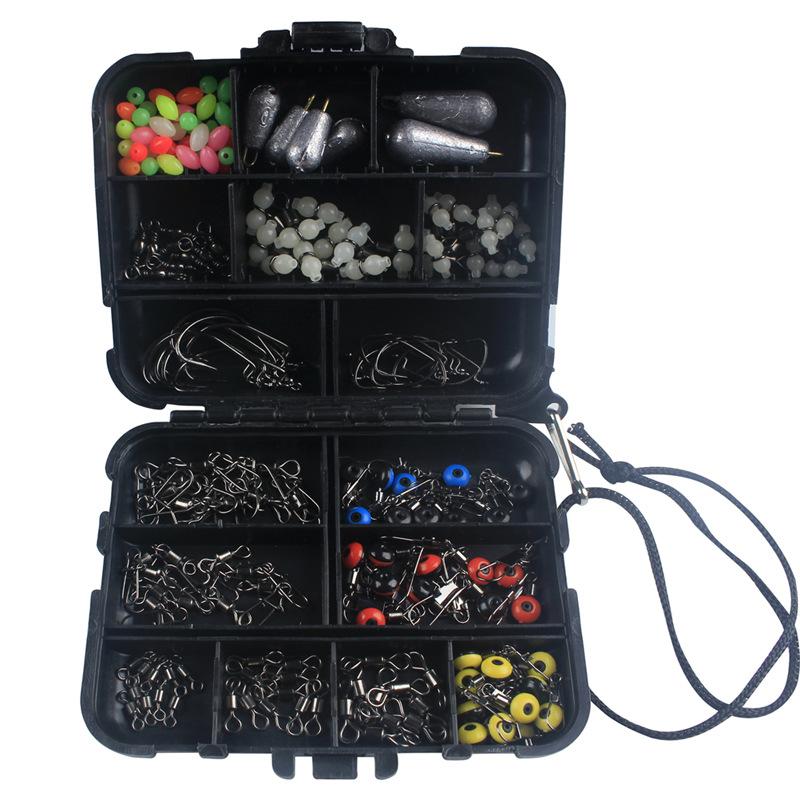 177 Fishing Accessories Set, Crank Hook Sea Fishing Space Beans, Lead Drop Swivel, Luya Sea Fishing