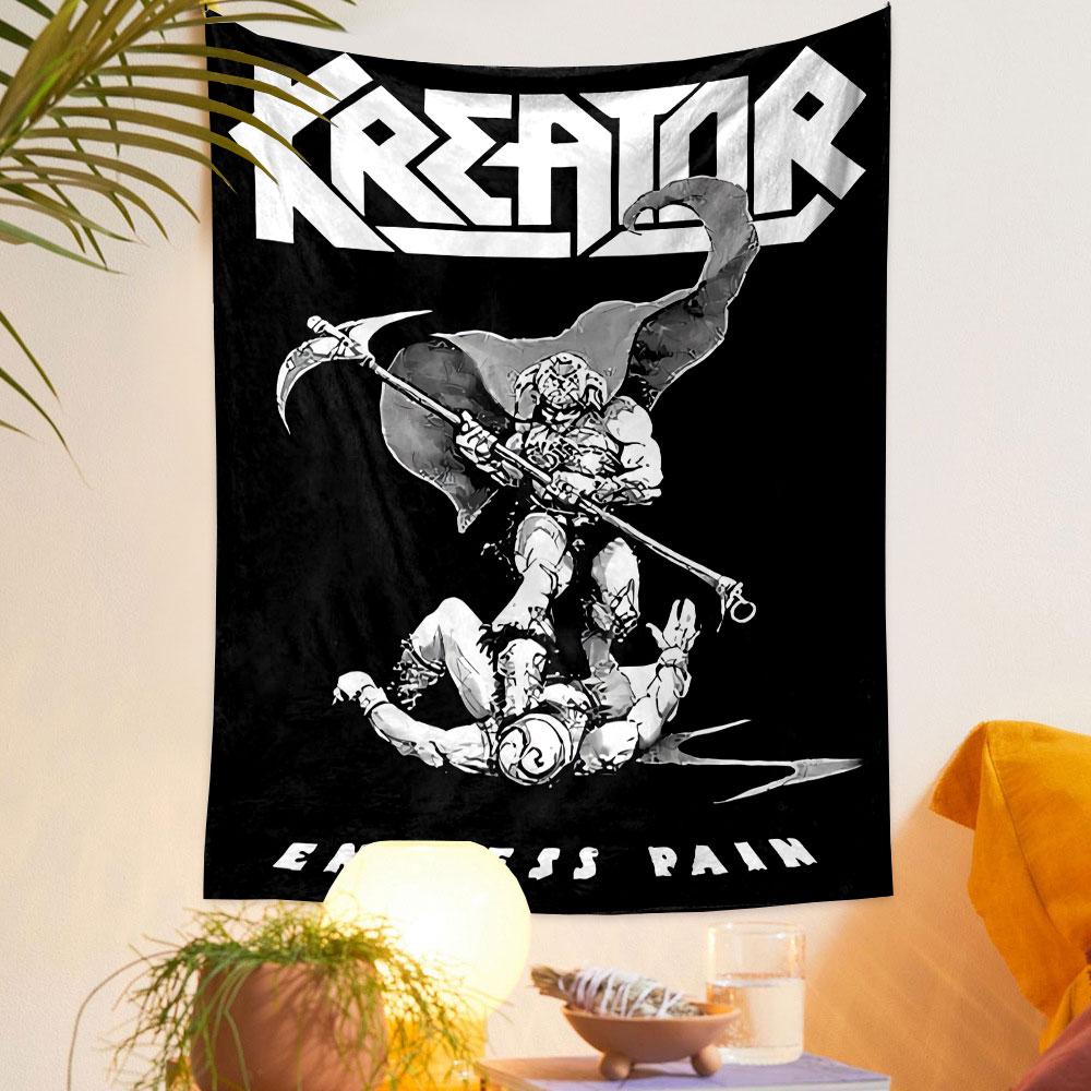 Kreator Endless Pain Wandteppich, Metall-Albumcover-Kunst, Wanddekoration für Schlafzimmer Wohnzimmer Studentenwohnheim