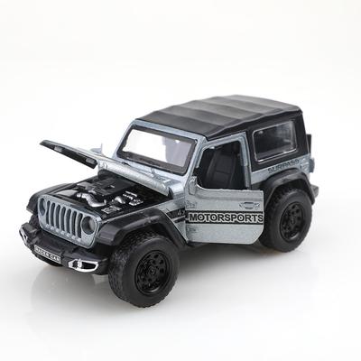 (Eingetütet) Jeep Wrangler Viertürer Geländewagen Pullback Spielzeugauto im Maßstab 1:36, Druckgussmetall, Spielzeug für Jungen, Starker Pullback.