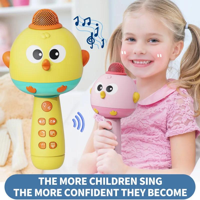 Kid Wireless Microphone Audio Integrated Machine Cartoon Children's Microphone  Bluetooth Early Education Music Baby Toys
