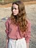 Elssibeui Gauze Gingham Check Shirts_Red