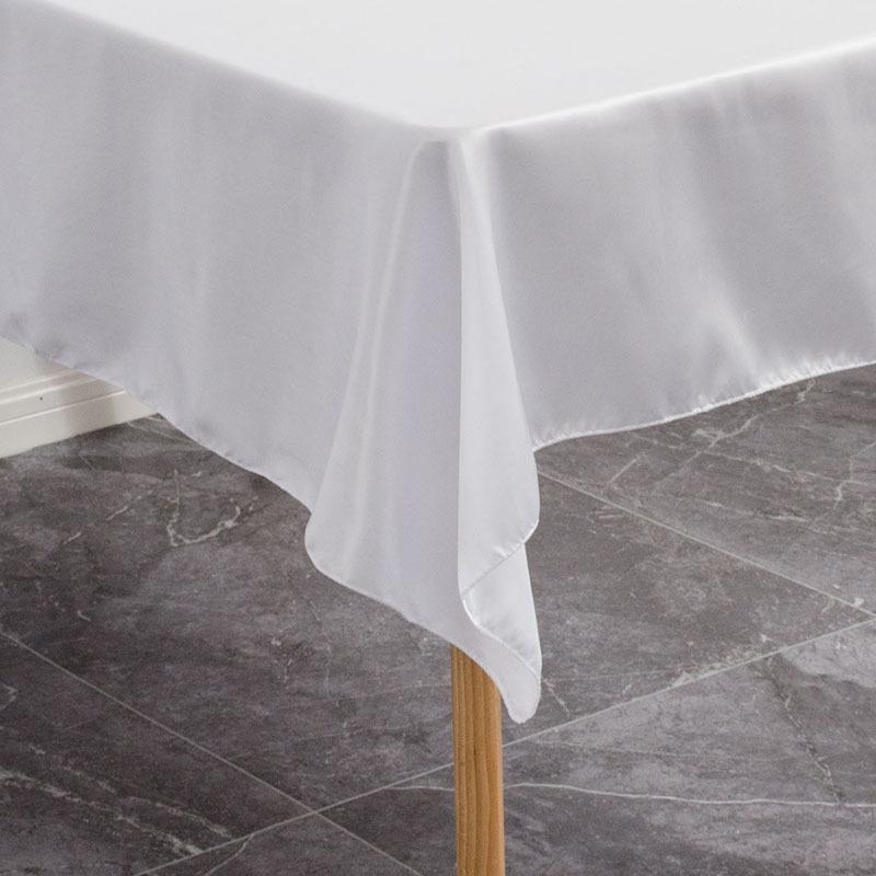 Tablecloth Rectangle White Table Cover Cloth Polyester 145x305cm for Dining Room Wedding Banquet Hotel