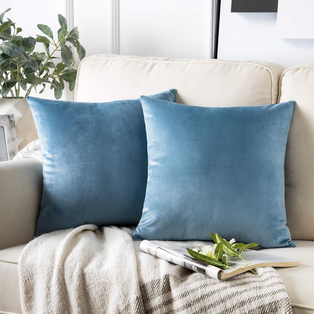 Einfarbige Samt-Kissenhülle - Einfache Stoff-Sofa-Rückenlehnenbezug (Kissenfüllung nicht im Lieferumfang enthalten)