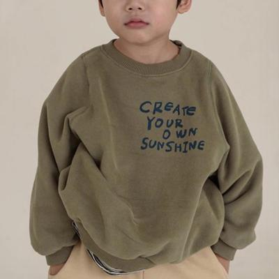 Kinder Winter Koreanischer Fleece Pullover - Lässige lockere Passform, bedrucktes Langarm-T-Shirt für Jungen und Mädchen