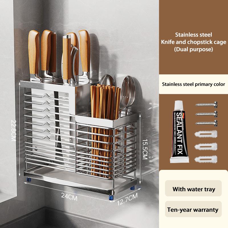 Stainless Steel Fork Chopstick Drain Storage Rack Chopsticks Spoons Drainer Basket Flatware Storage Drainer Kitchen Organizer