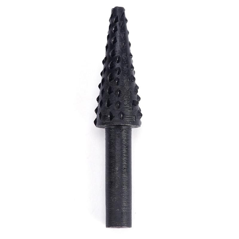 5Pcs Black Steel Rotary Burr Set 1/4'' 6Mm Shank Wood Rasp Drill Bits Home Tool