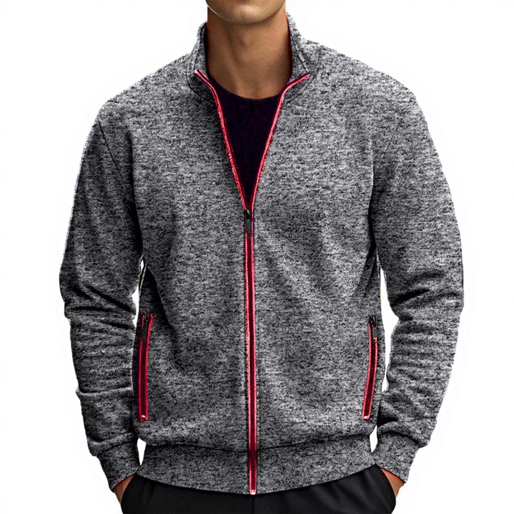 E Maglione Lavorato a Maglia da Uomo Invernale con Cerniera Top Giacca in Velluto Sottile a Maniche Lunghe
