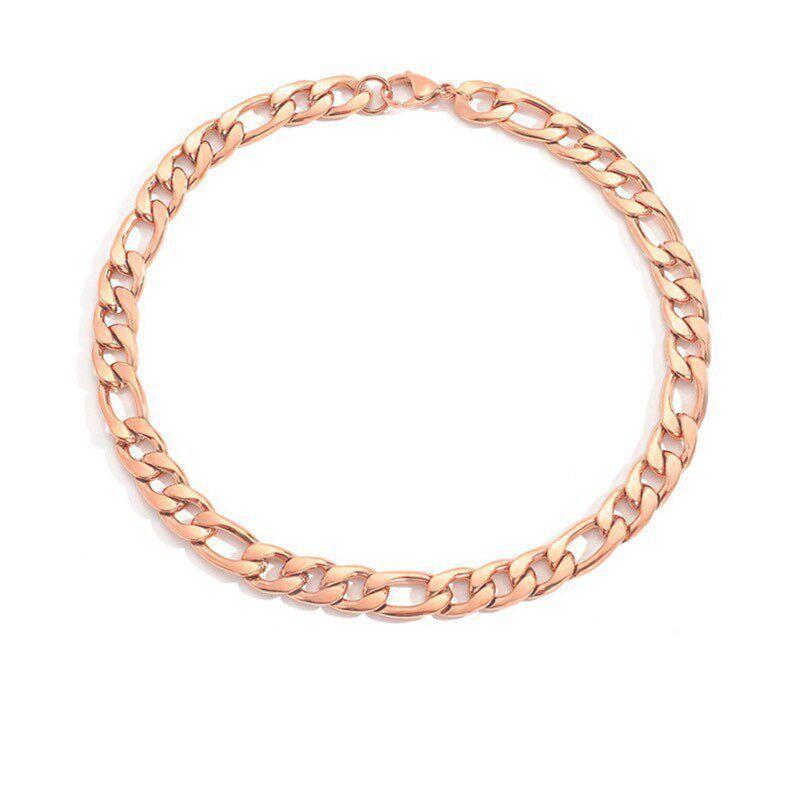 Emanco Ornament Supply Fashion Stainless Steel Accessories Ins Gold Plated Necklace Ladies Clavicle Chain Figaro Necklace