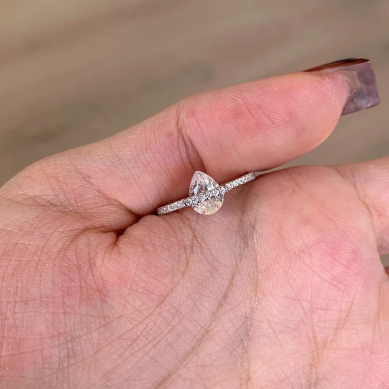 Xiaohongshu Shiny Planet Water Drop Ring for Women - Luxurious, Stylish & Elegant Finger Ring.
