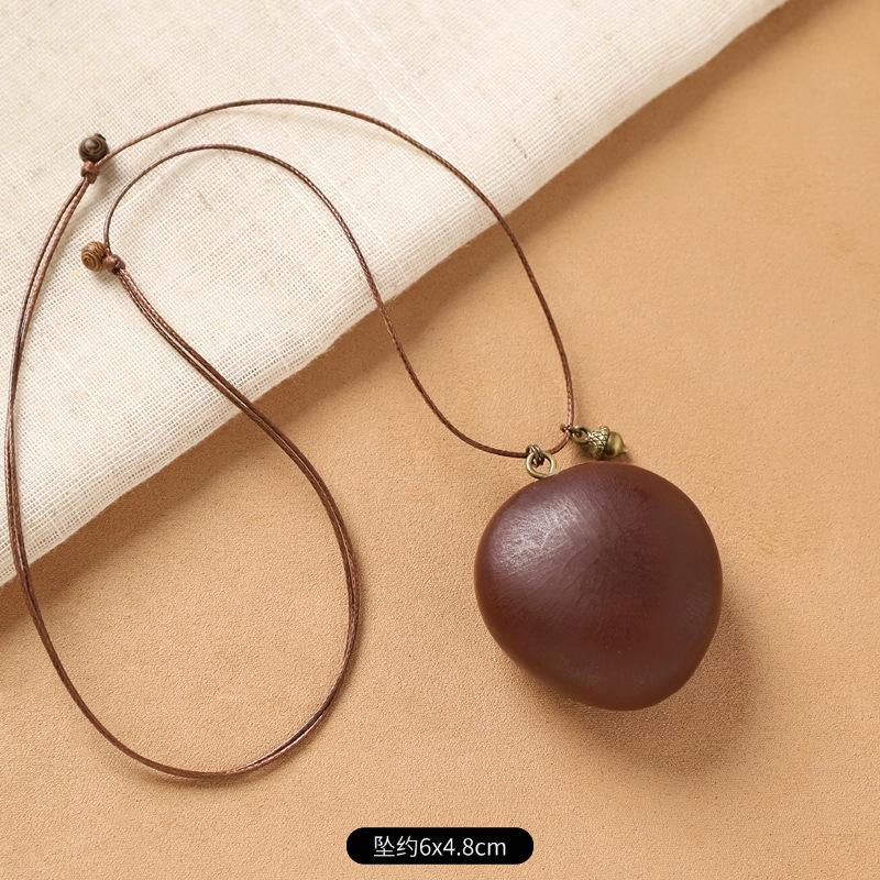 Plastic fruit acorn pendant long simple sweater chain retro and elegant woven necklace for women