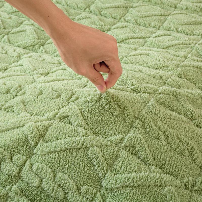 Coprimaterasso Caldo Invernale Spesso Imbottito Copriletto in Pile Morbido Antiscivolo Sottile Tappetino Tatami Casa Dormitorio Lenzuolo Coprimaterasso