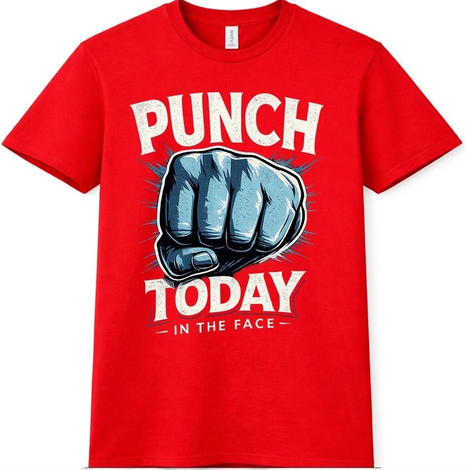 Funny Boxing T Shirt Punch Today Face Slogan Fist Graphic Tee Casual Top 4XL