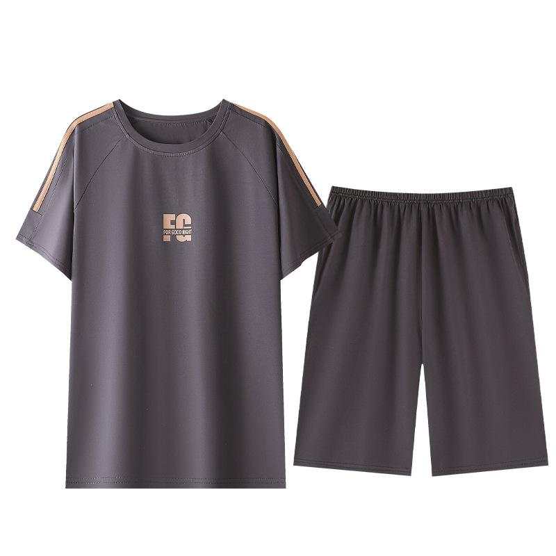 Pajamas men's pure cotton summer thin short-sleeved shorts men's 1011 new large-size men's summer loungewear set