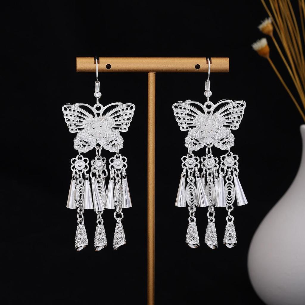 Miao Long Ethnic Tassel Earrings - Luxurious, High-end Fashion Jewelry