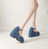 Krazing Pot Polyurethane Spring Autumn Size 43 Women Platform Super High Heels Women Round Toe Waterproof Pumps
