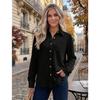 Fall New Arrival Waffle Texture Button Cardigan, European American Style Simple Versatile Casual Long Sleeve Shirt