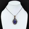 Lapis Lazuli Pendant Handmade Gemstone Jewelry, 999 Copper Wire Wrapped Pendant ,Unique Design Jewelry Pendant