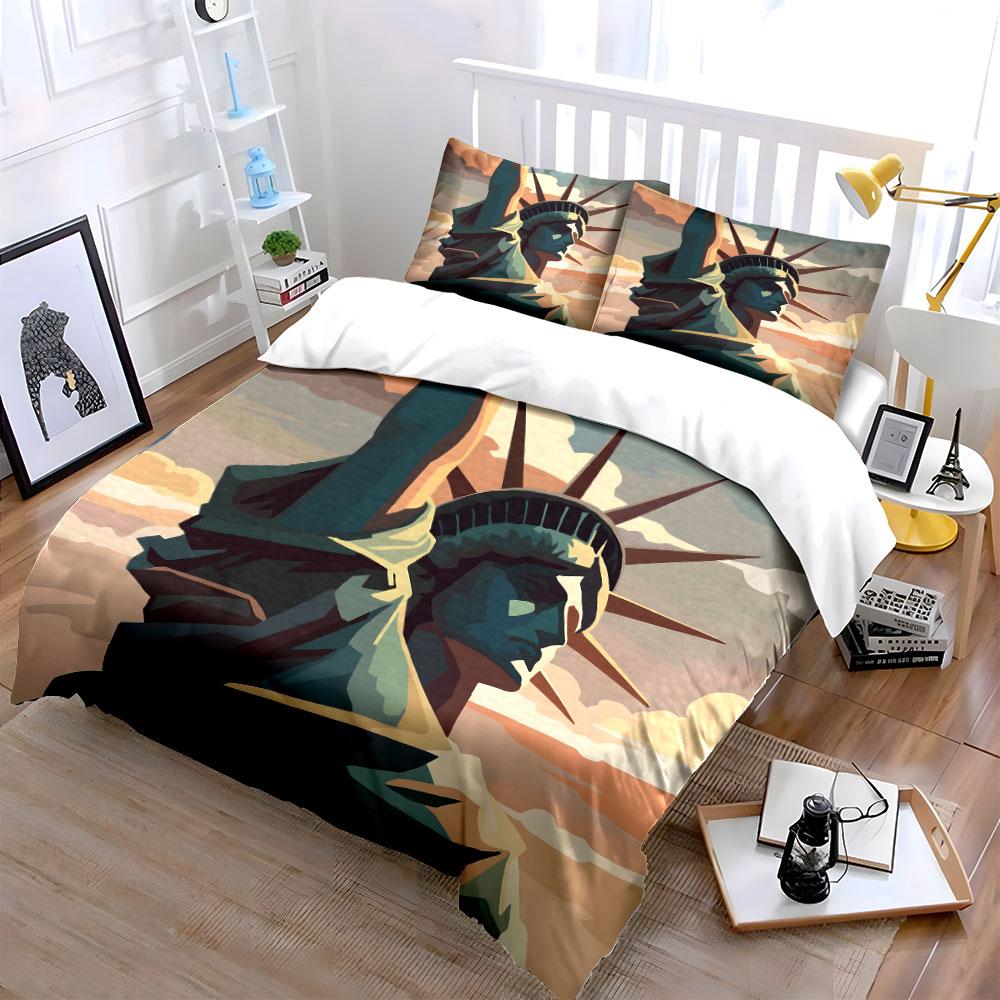 Statue of Liberty artwork. Bedding sets Duvet cover sets Duvet covers Pillowcases(1*Duvet Cover 2*Pillowcases without duvet insert)