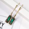 High-End Retro Emerald Crystal Tassel Earrings for Women