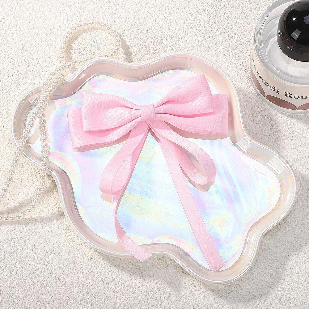 Elegant Bow Ribbon Hair Clip Fashion Simple Solid Satin Spring Clip Hair Pin Retro Headband with Clips Girls Hair Accessories
