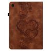 For Samsung Galaxy Tab S6 Lite (2024)/(2022) (SM-P610/615) Leather Case Heart Imprint Foldable Stand Card Slot Stylus Holder Tablet Cover
