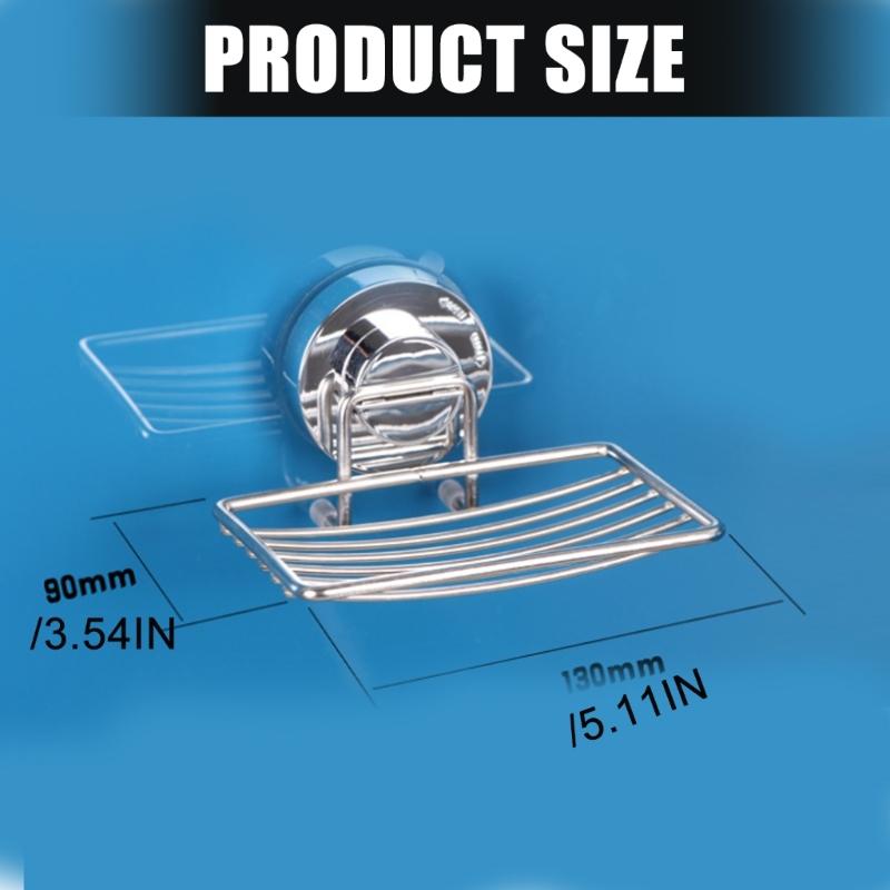 Bathroom Wall Mounted Soap Dish With Strong Suction Cup Not Slip Plan Impermeable ABS Plastic Space Efficient Storage
