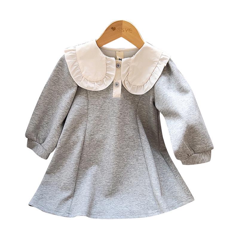 Mädchen Mittellanges Herbst Prinzessin Sweatshirt Kleid - RQ298