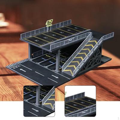 1/64 Parking Lot Diorama Model Car Display Case Decoration Easy Assembly Scenario Toy