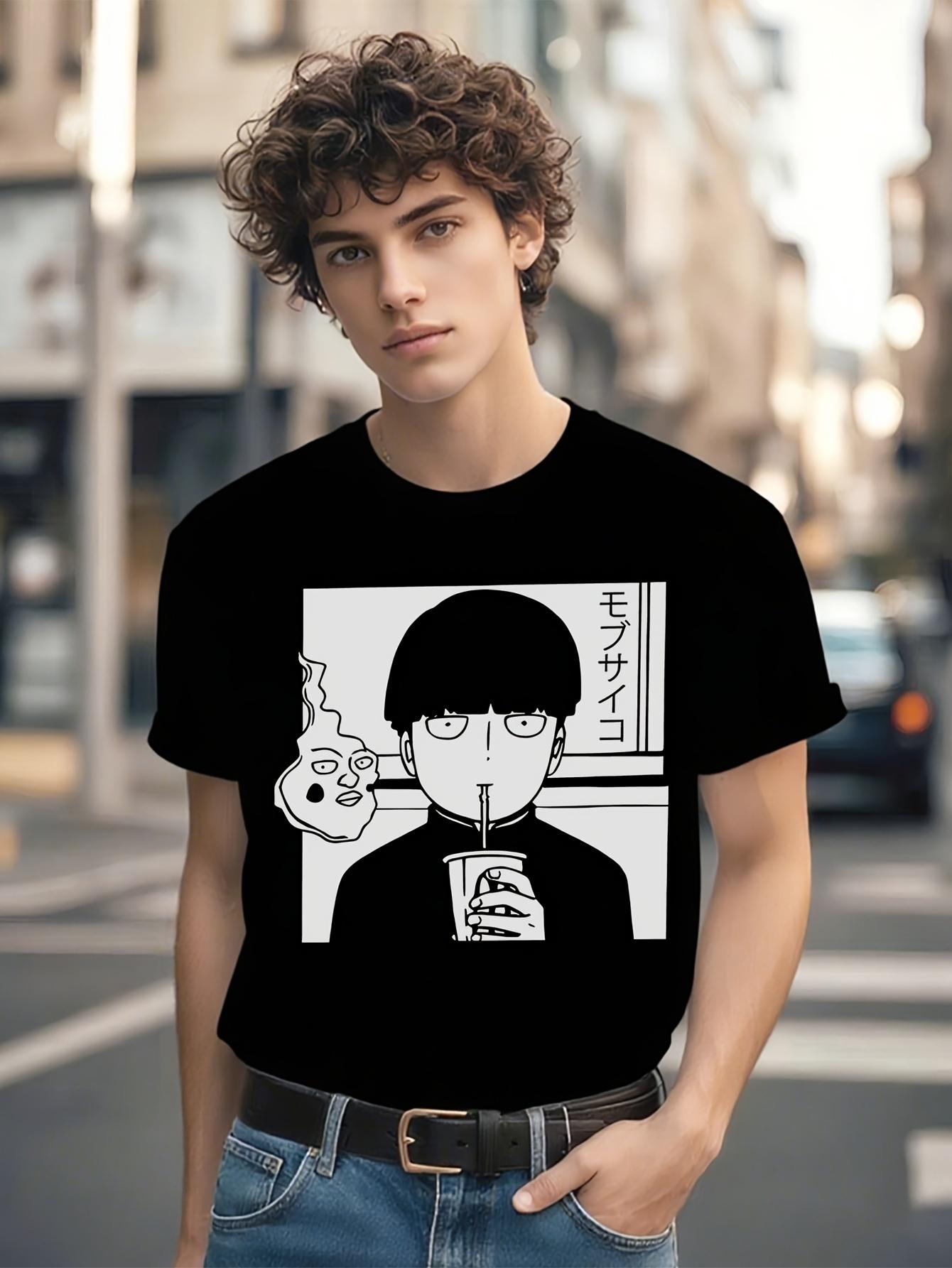 POMEL Anime Graphic Tshirt Graphic Tshirt - Black Tee wit... L