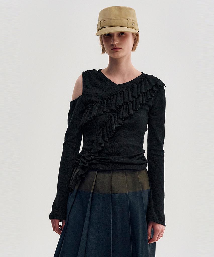 Kimjisu Suede-Touch Belted Military Cap _ Beige