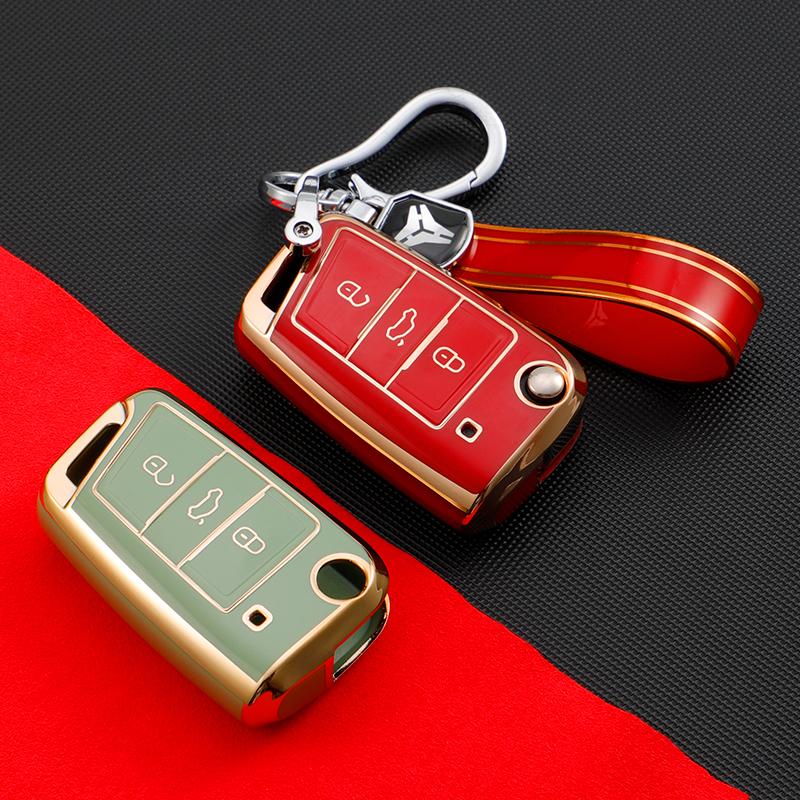 Tpu Car Key Case Cover For Vw Volkswagen Golf 7 Mk7 Tiguan Mk2 For Seat Ateca Leon Fr 2 Ibiza For Skoda Octavia A7 Shell Fob