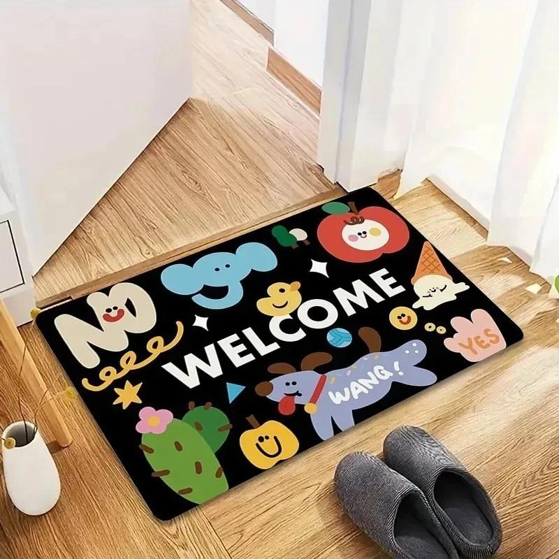 1PC LOVE Dog Pattern Door Mats Kitchen Rugs Non-Slip Pop Design Living Room Rugs Bath Mat Carpet for Home Sink Laundry Decor