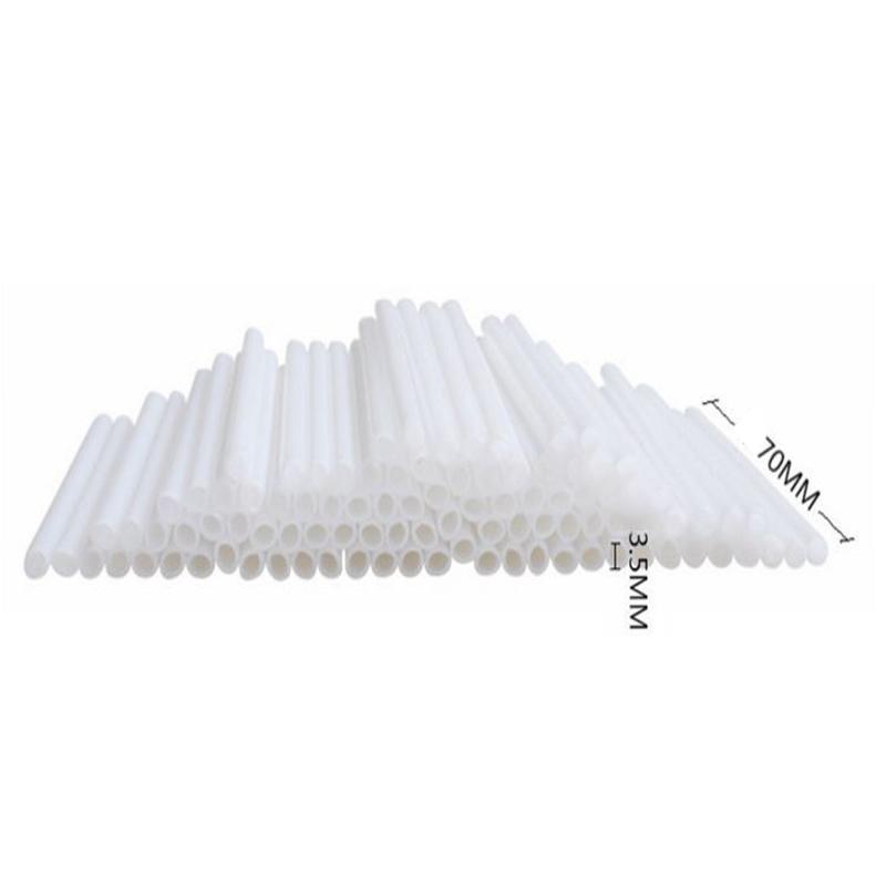 100 Plastic Lollipop Sticks Food Grade White Tube Candy Baking Plastic Sticks