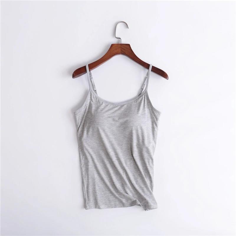 2025 New Modal Female Large Size No Steel Ring Integrated Five-finger Chest Pad Camisole Bottoming Shirt Slim Multicolor