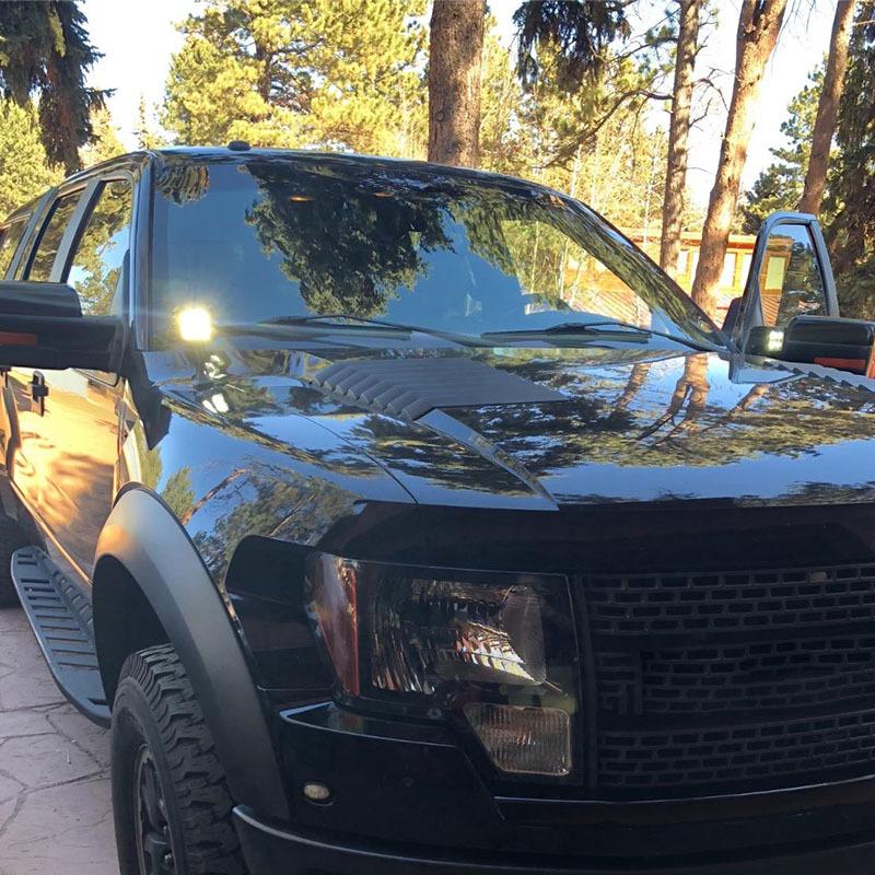 For Ford 2010-2014 SVT Raptor & 2004-2014 F150 Upper Hood Pillar Led Work Pod Light Mount Brackets Kit