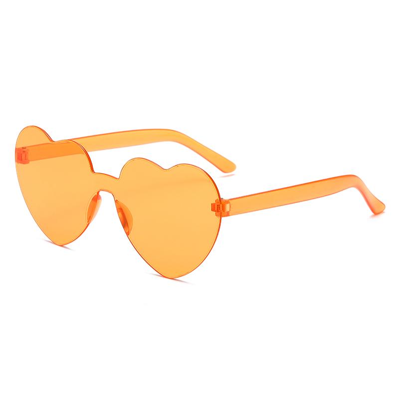New Fashion Candy Heart Sunglasses Women Gradient Color Integrated Sun Glasses Personality Frameless Design Female