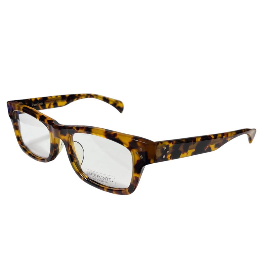 Used Face Front Glasses Frame Tortoiseshell Yellow Demi Square Wellington CL-854