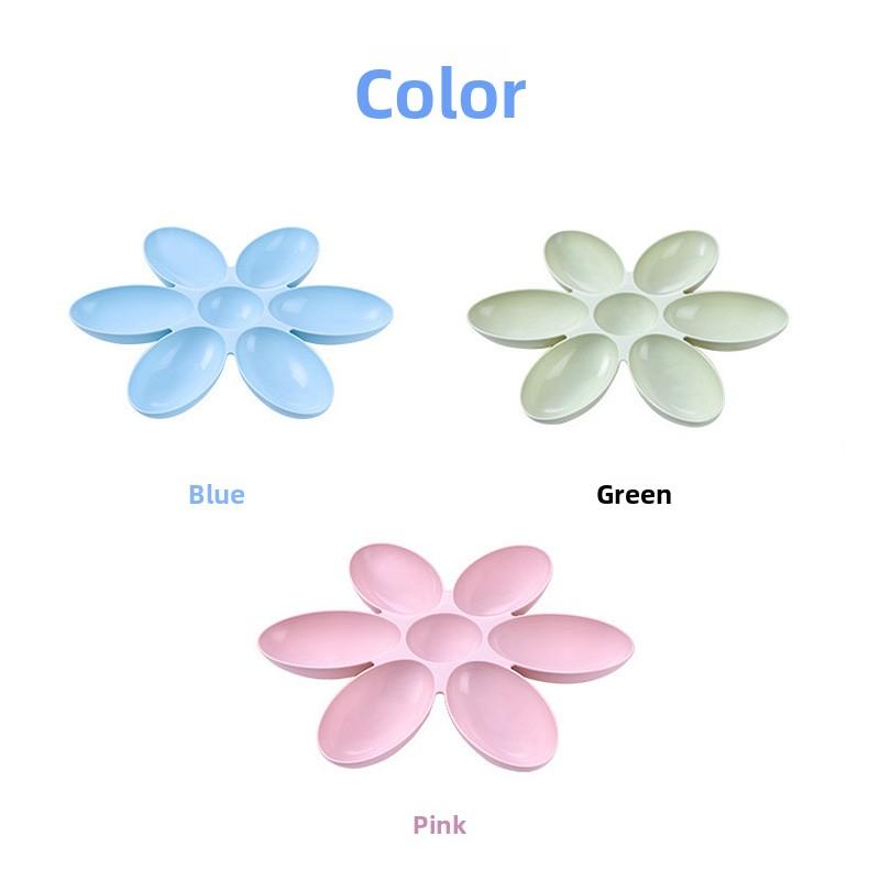 Plastic Pet Flower-shaped Cat Bowl - Suitable for Multi-cat Households for Feeding and Watering Pets.