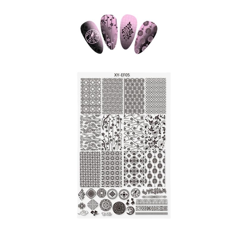 

Профессиональные металлические пластины для стемпинга с цветочным дизайном, шаблоны для маникюра, многоразовые аксессуары для нейл-арта для дизайнов салонного качества
