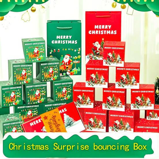 Surprise Gift Explosion for Money 12 Folding Bouncing Red/Green Envelope Gift Box Pop-Up Explosion Money Box for Christmas Birthday Anniversary
